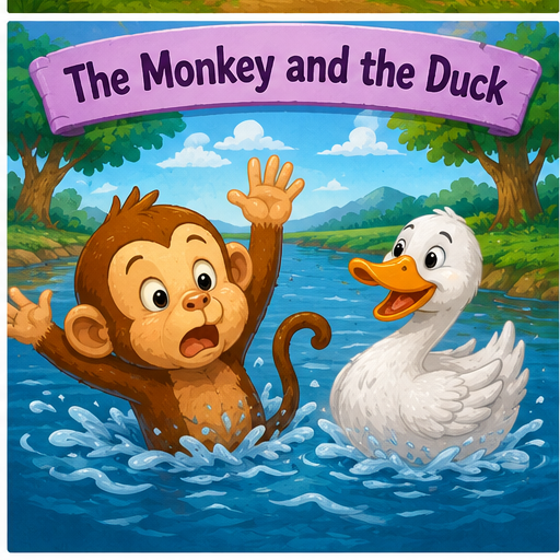 The Monkey And The Duck / Monyet dan Itik